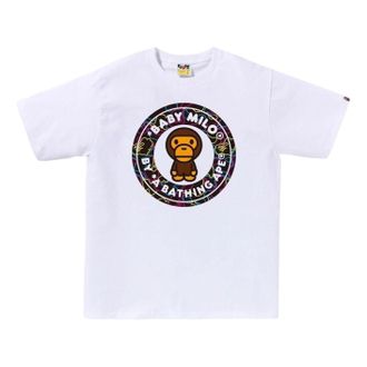 A Bathing Ape Neon Camo Milo Busy Works T-Shirt White 2L30-110-009-WHT
