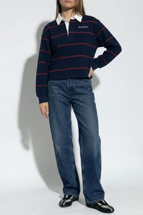 Sporty & Rich Polo Shirt From The Central Park Collection, Womens, Navy Blue