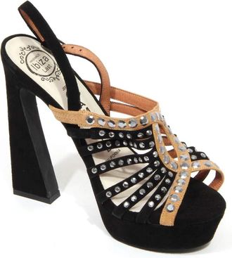 Jeffrey Campbell Zwart/Nude Su&egrave;de Hoge Hak Sandalen - Dames - Sandalen met hakken - Zwart - 39 EU - Su&egrave;de - Schoenen