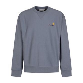 Carhartt Work in Progress American Script Sweat - male - Carhartt Wip - Sweatshirts - Blue - L - Sweatshirts & Hoodies