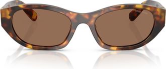 Miu Miu 0mu A03s Tortoiseshell Oval Frame Sunglasses