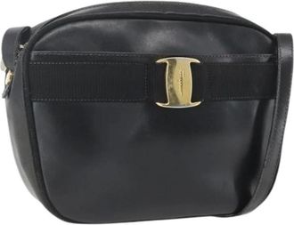 Ferragamo Pre-owned Cross Body Bags, female, Black, Size: ONE SIZE Pre-owned Leather Shoulder Bag