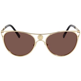 Versace Dark Brown Butterfly Ladies Sunglasses VE2237 125273 57