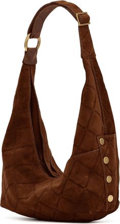 Hammitt Hammitt Tom Zip Chocolate Diamond Suede Antique Gold Med