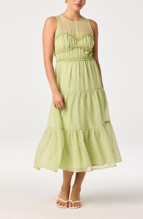 ASTR the Label Adrianne Tiered Dress in Green at Nordstrom, Size X-Large
