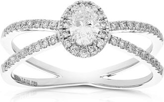 Vir Jewels 1/2 cttw Lab Grown Diamond Engagement Ring in 14K White Gold For Women
