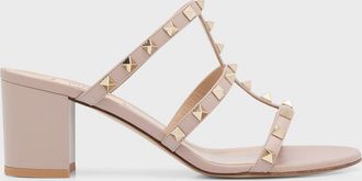 Valentino Garavani Rockstud Caged 60mm Slide Sandals