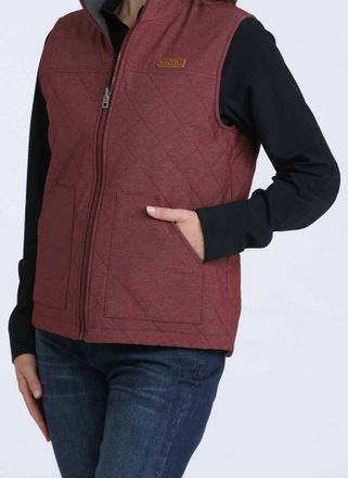 Cinch Womens Reversible Vest In Burgundy
