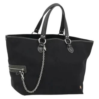 Burberry Pre-owned Tote Bags, female, Black, Size: ONE SIZE Pre-owned Vintage Canvas Tote Bag