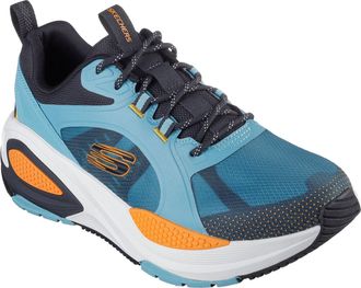 Skechers Mens Monomesh Lace Up Classic Low Top Trainers in Blue/Multi - Size UK 6.5