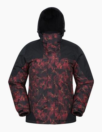 Mountain Warehouse Mens Mountain Warehouse Mens Shadow II Printed Ski Jacket - Orange - Size: 44/Regular