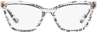 Dolce & Gabbana 55mm Cat Eye Optical Glasses in Graffiti /Demo Lens at Nordstrom