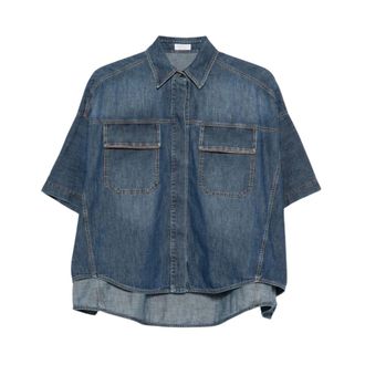 Brunello Cucinelli Brunello Cucinelli, Denim Shirts, female, Blue, Size: XS Denim Shirt
