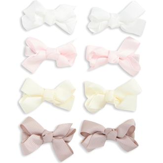 Capelli Kids Assorted 8-Pack Bow Clips in Natural Combo at Nordstrom