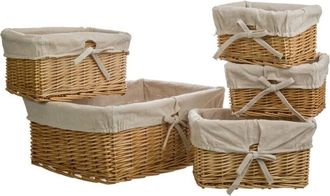 Wanderlust Deco Wanderlust Deco - Set 5 Cestos De Mimbre Forrados