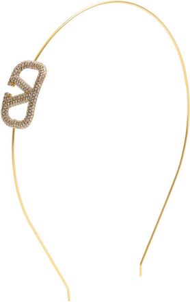 Valentino Garavani Vlogo Crystal-embellished Headband - Gold - One Size