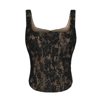 Self Portrait Tops, Dames, Zwart, L, Katoen, 004Tb Top