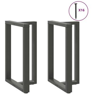 vidaXL Vidaxl - Patas Para Mesa De Bar En Forma De T (2 Unidades), Antracita, 60 X 35 X (90-91) Cm, Acero