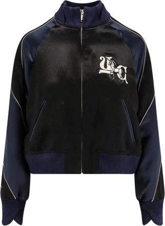 Undercover Zwarte ritsjas met logoborduursel - Dames - Bomber jackets - Zwart - S - Jassen