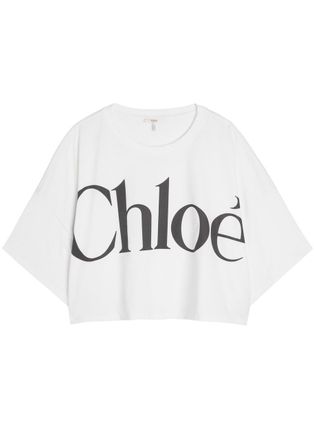 Chloé Logo-printed Cotton T-shirt - White - S (UK8-10 / S)
