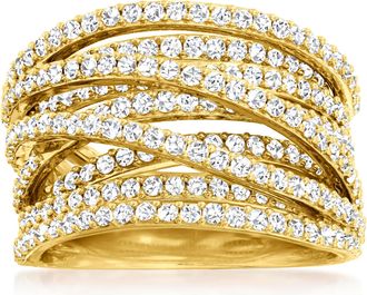 Ross-Simons Diamond Highway Ring in 18kt Gold Over Sterling