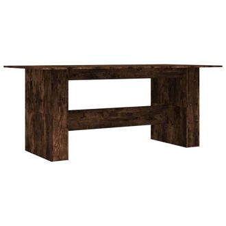 Berkfield Home Dining Table Smoked Oak 180x90x76 cm Engineered Wood in Brown | Size: 180 x 90 x 76 cm