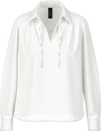 Marc Cain Overhemden, Dames, Wit, L, Ramie Slip Blouse