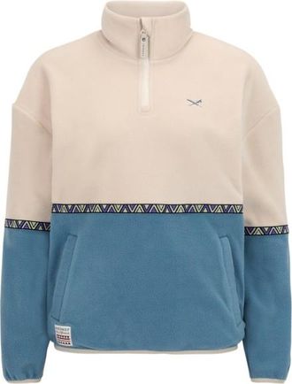 Iriedaily Holina Fleece Troyer Fleecepullover für Damen | beige/blau