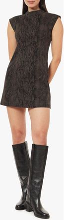 Habitual Structured Mock Neck Minidress in Brown Snake Print at Nordstrom, Size X-Large