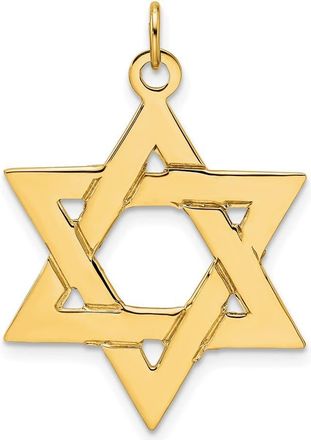 Diamond2Deal 14k Yellow Gold Polished Solid Star of David Pendant