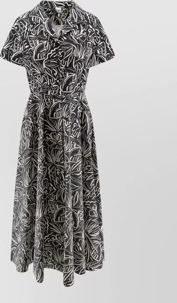 Aspesi knee length dress abstract pattern belt