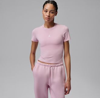 Nike Jordan Womens Jordan Essentials T-Shirt in Pink | II9928-676
