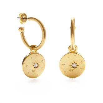 Amano Studio Womens Estrella Hoops Earrings In Opal