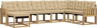 vidaXL Conjunto De Sof&aacute;s De Exterior 8 Uds. Y Beige Vidaxl