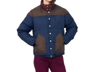 Kule The Bogey Puffer Jacket In Navy/chocolate/merlot