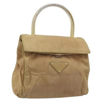 Prada Pre-owned Vintage Handtas - Dames - Vintage Handtas - Beige - ONE Size - Nylon - Vintage
