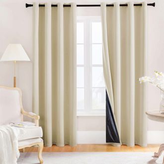 OEM Cortinas T&eacute;rmicas Aislantes - Cortinas Opacas De Doble Capa, 100% Insonorizadas Y Aislantes Contra El Fr&iacute;o - Estilo Con Ojales, 1 Panel, 132 Cm X 213 