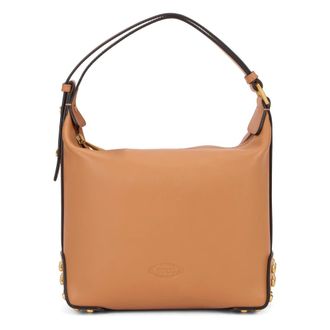 Tod's Tods, Shoulder Bags, female, Brown, Size: ONE SIZE Mini Metal Dots Leather Bag