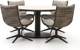 Apple Bee Camp Bay/Melville &oslash; 140cm dining tuinset 5-delig draaibaar