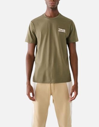 True Religion Mens True Religion Mens T Shirts Short Sleeve Buddha Summer Crew Neck Cotton Tee NEW - Green - Size: 38