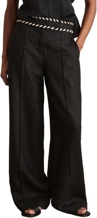 Reiss Fawn Waistband Linen Wide Leg Trouser