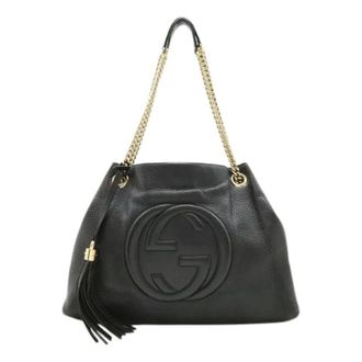 Gucci Pre-owned Shoulder Bags, female, Black, Size: ONE SIZE Pre-owned Soho Leather Shoulder Bag