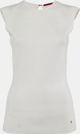 Carolina Herrera CH Carolina Herrera Off White Knit Open Back Top XS