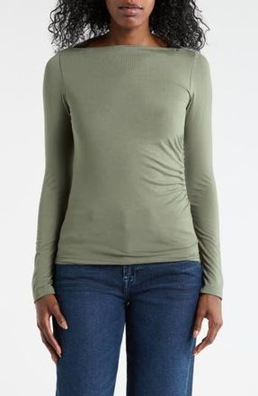 Renee C Boat Neck Knit Top in Olive at Nordstrom Rack, Size X-Large