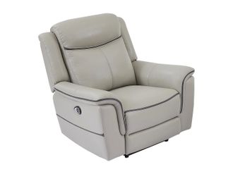 Vente-Unique Vente-unique - Poltrona Relax Elettrica In Pelle Grigio - Adelio