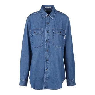 Roy Rogers Denim Shirts, female, Blue, Size: M Military Shirt