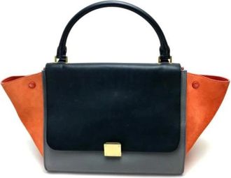 Celine Pre-owned Handbags, female, Orange, Size: ONE SIZE Pre-owned Suede Handbag
