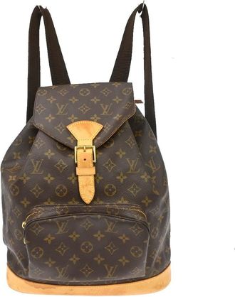 Louis Vuitton Vintage Montsouris Monogram Canvas Brown Canvas Backpack Bag (Pre-Owned)