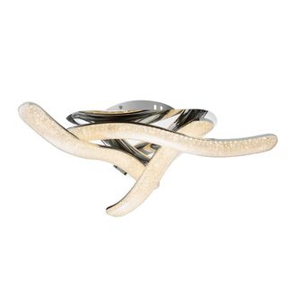 Netlighting Nabro Integrated LED Semi Flush Ceiling Light Chrome LED 3500K in Grey