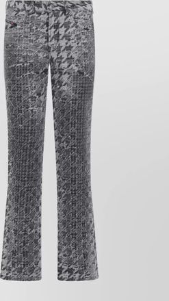Diesel houndstooth five-pocket belt loops trousers